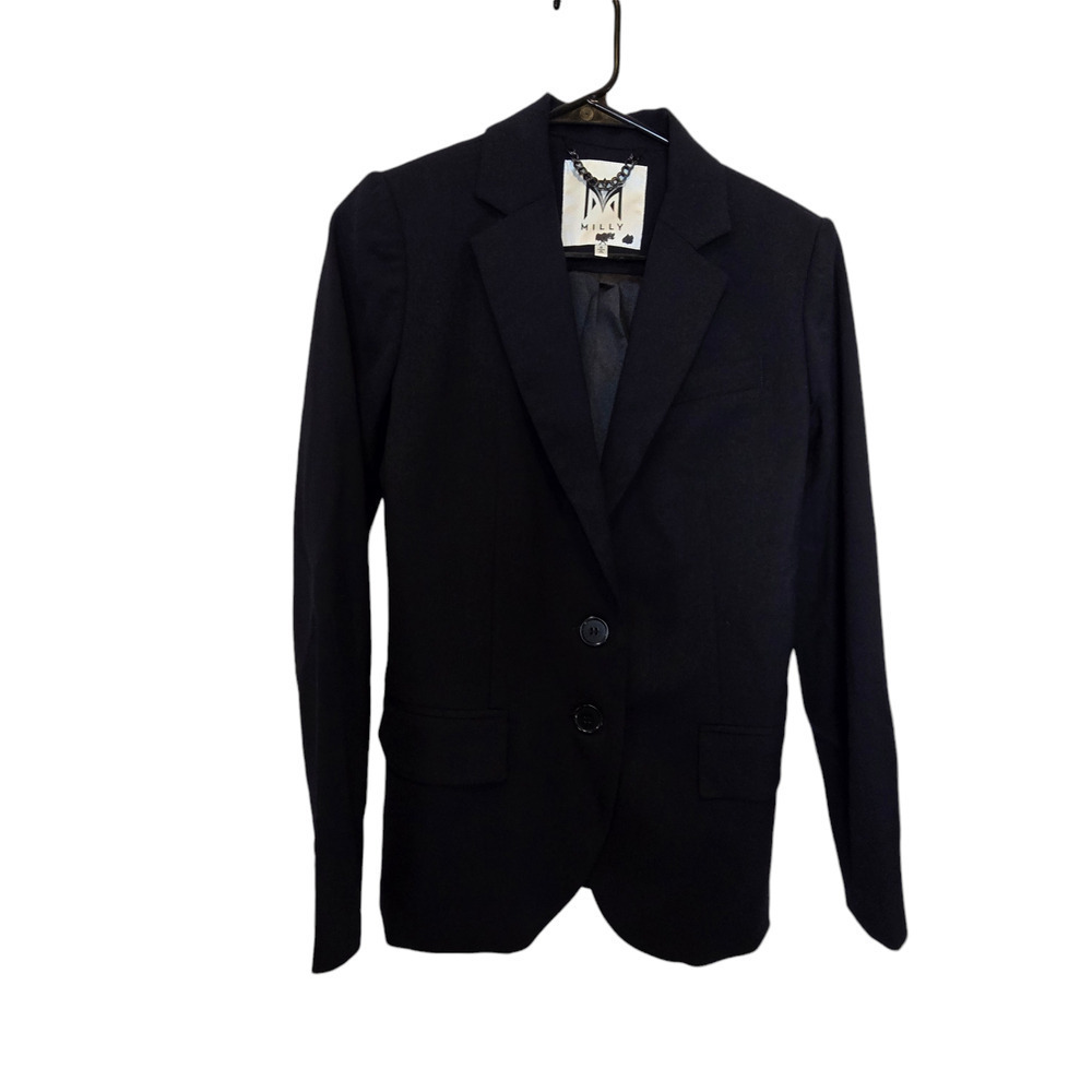 Milly sz 0 xs wool black blazer double button